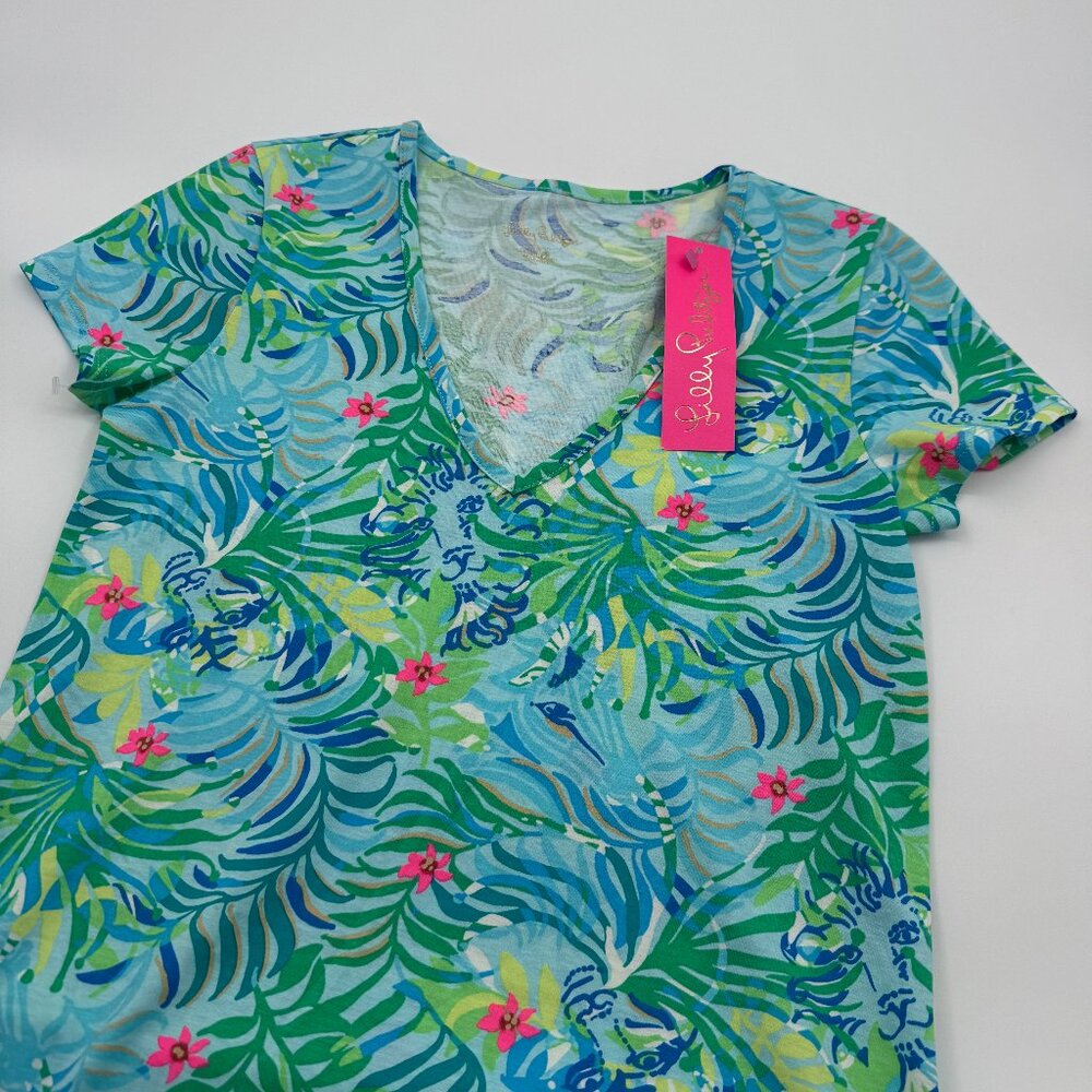 NWT Lilly Pulitzer Etta T-Shirt Dress Cotton Short Sleeve Multi Via Pagiri XXS